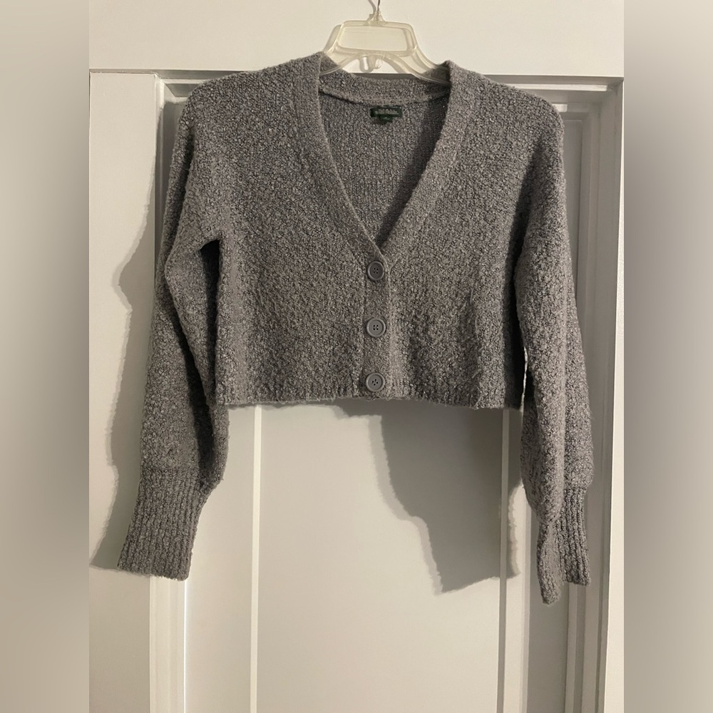 Target Wild Fable Gray Cropped Cardigan